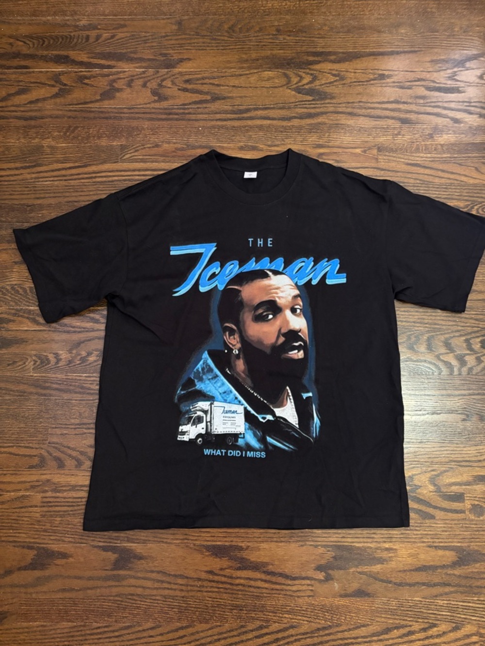 Drake Black Vintage Oversized Graphic Tee Iceman album
